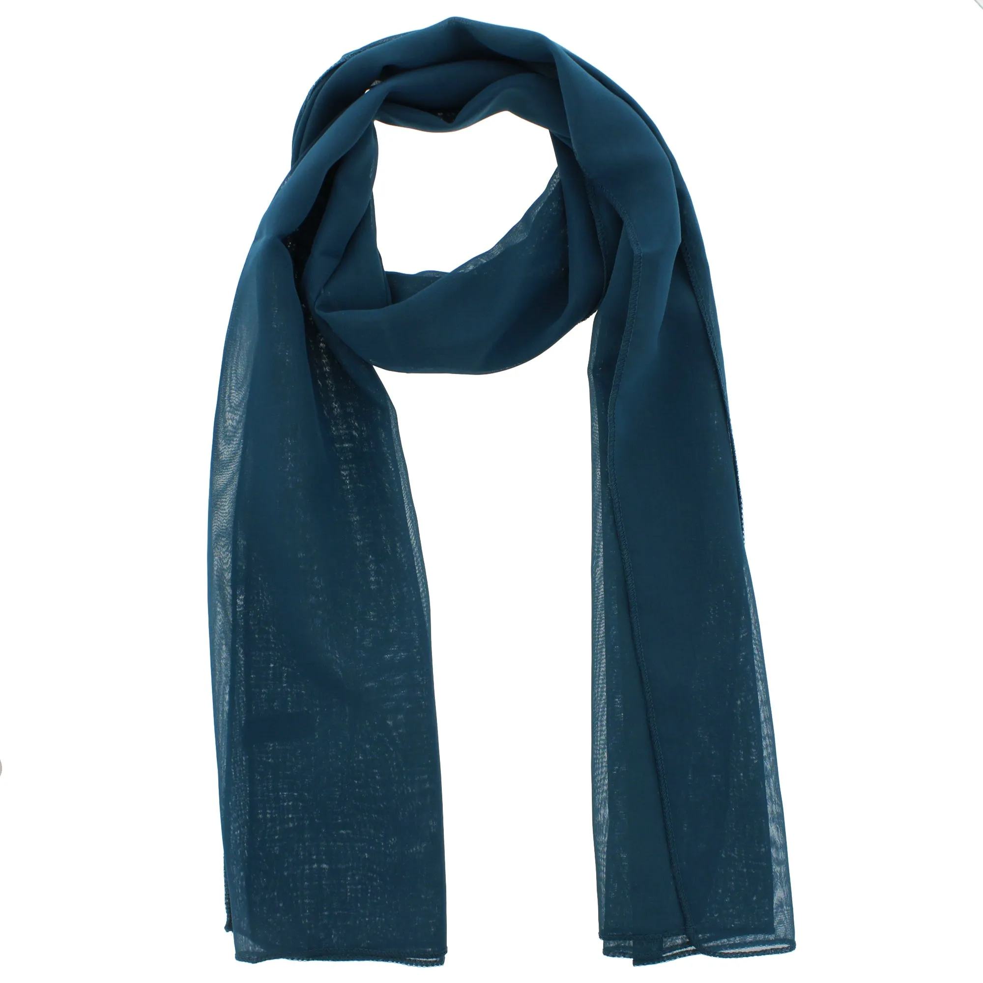 150 x 45cm Dark Teal Chiffon Scarf