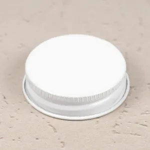 38-400 White Metal Cap with Plastisol Liner