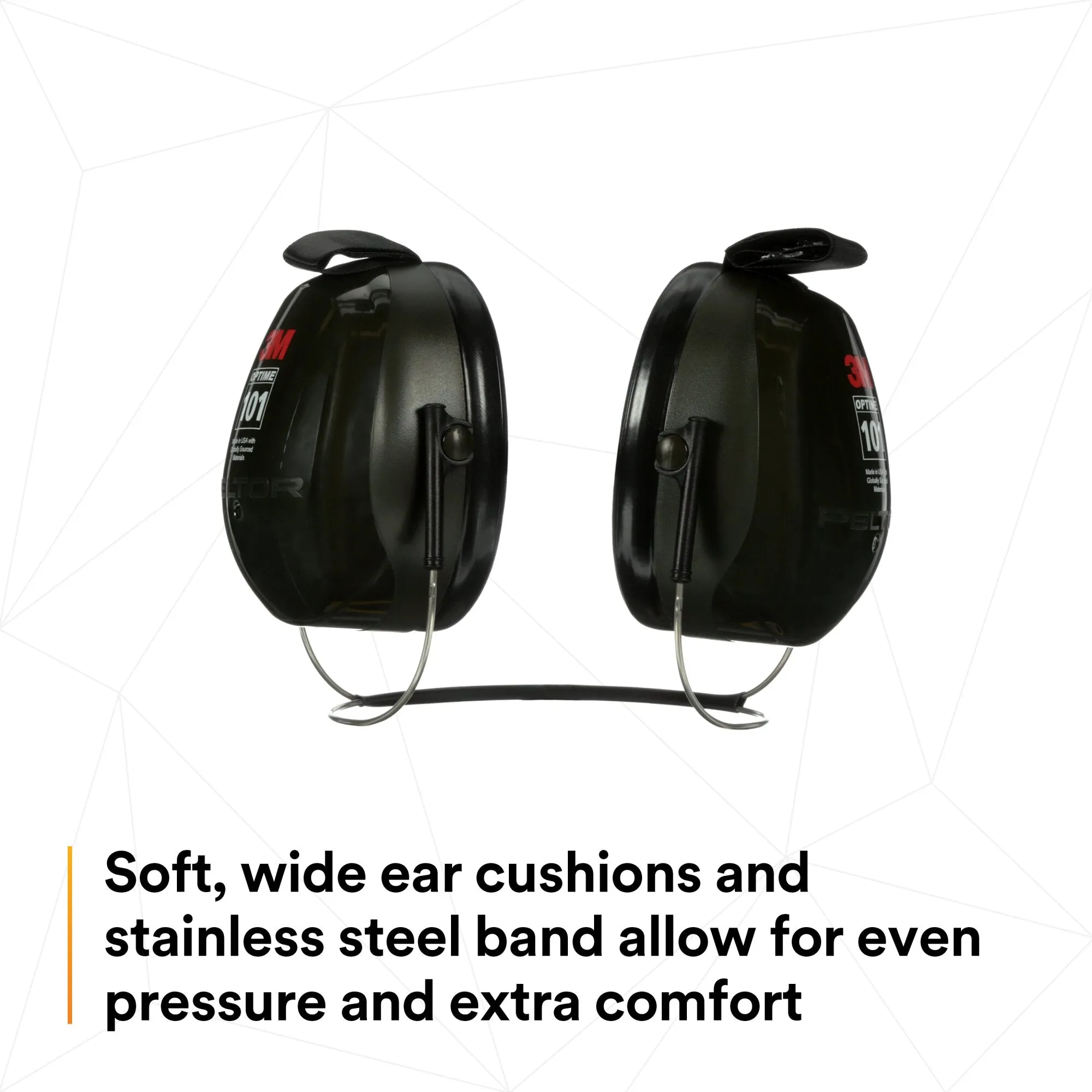 3M PELTOR Optime 101 Earmuffs H7B, Behind-the-Head