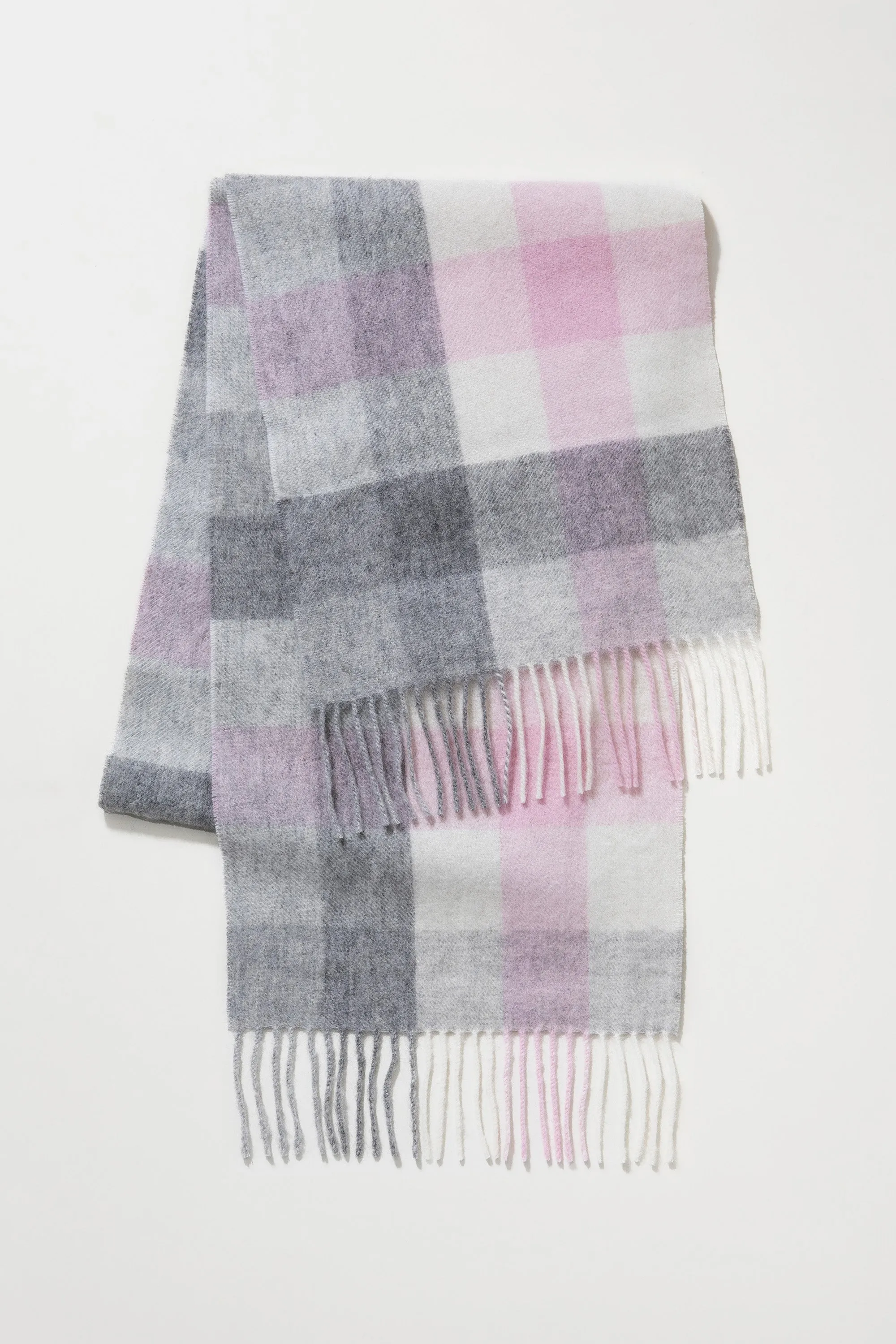 5 Square Check Lambswool Scarf - Cherub