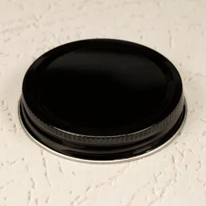 58-400 Black Metal Cap with Plastisol Liner