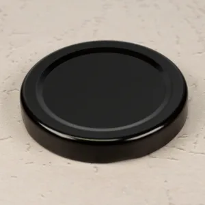 58mm Black Metal Lug Cap with Plastisol Liner