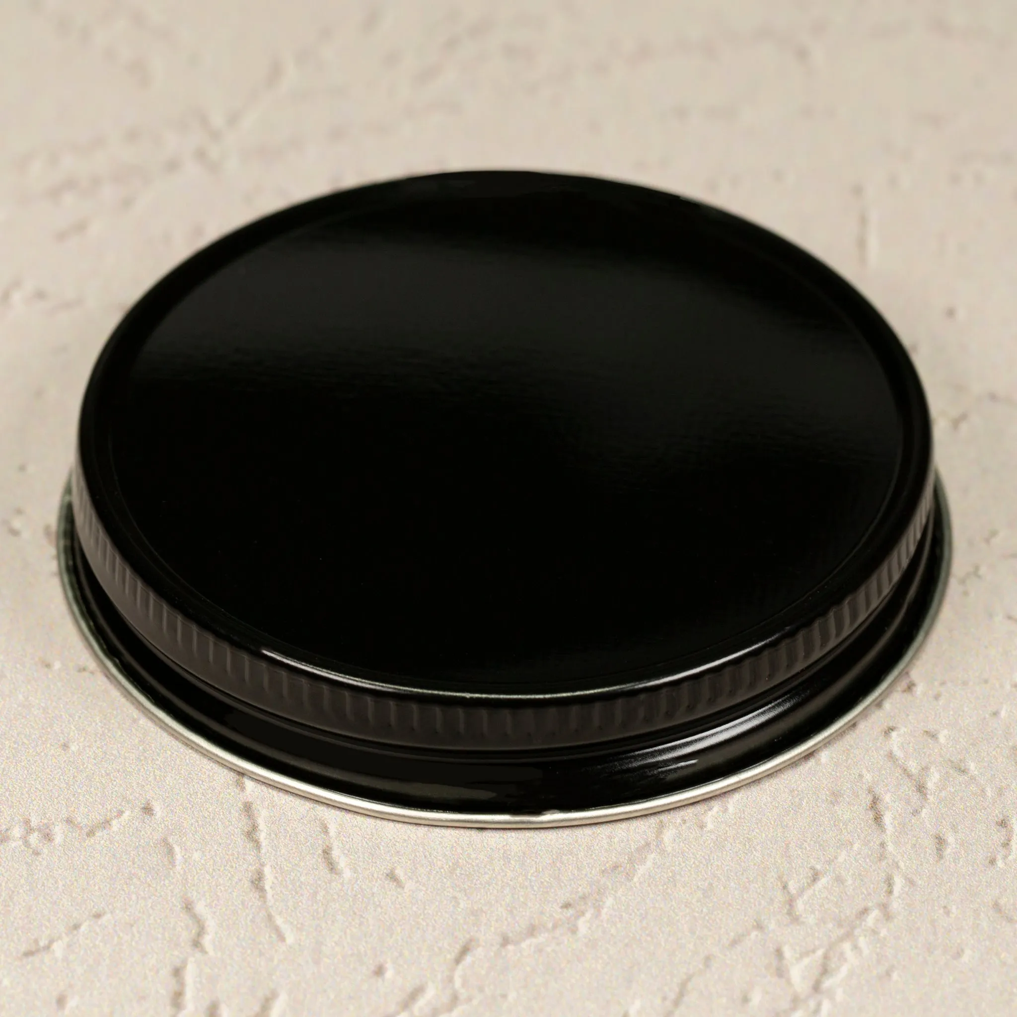 63-400 Black Metal Cap with Plastisol Liner