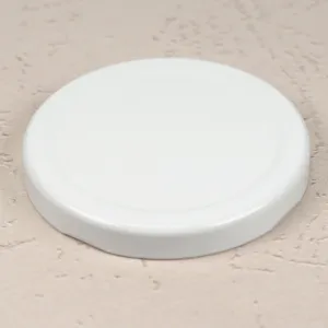 70mm White Metal Lug Cap with Plastisol Liner