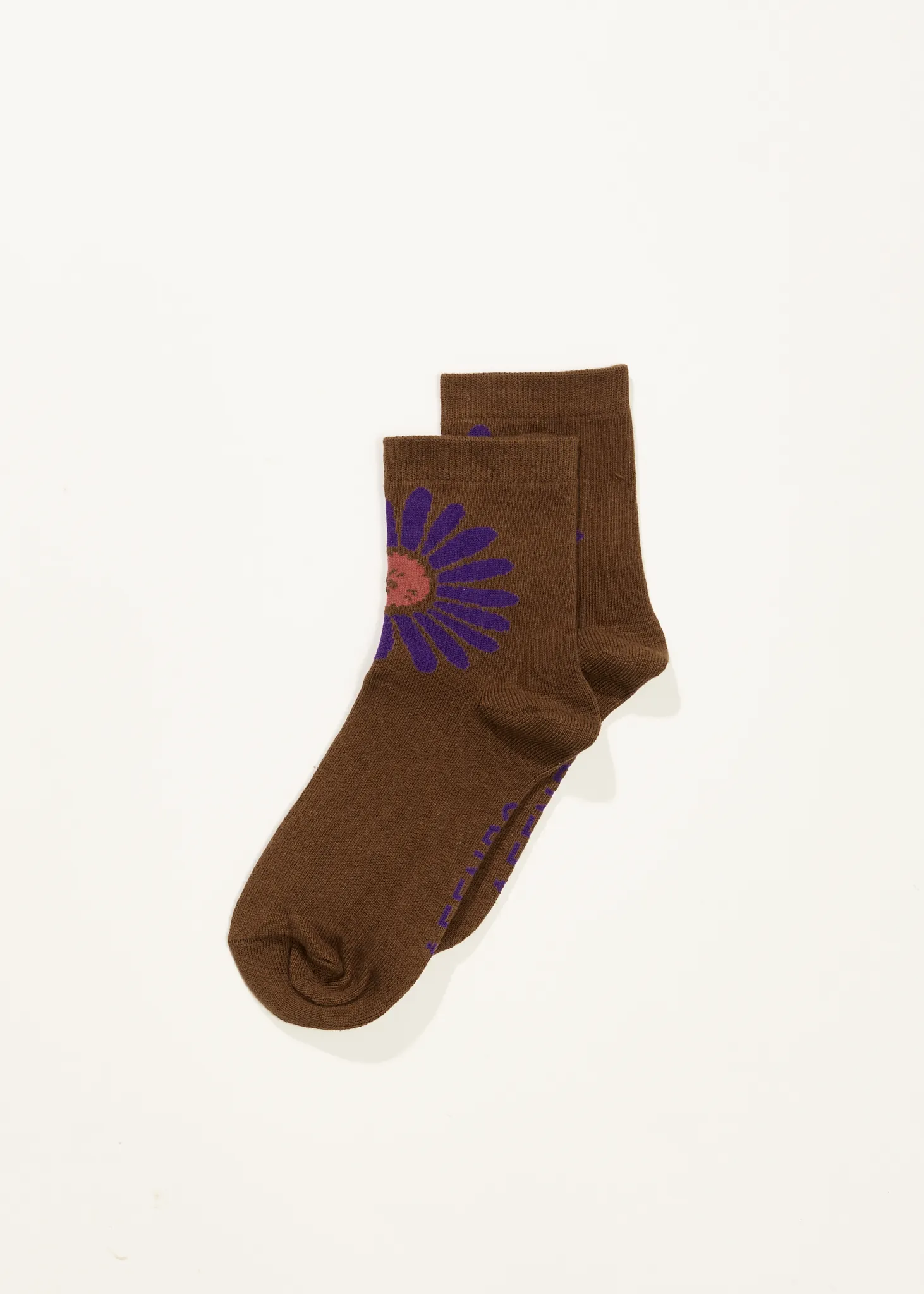 AFENDS Unisex Daisy - Crew Socks - Toffee