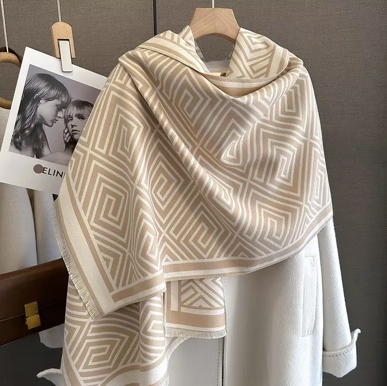 Alia Wrap Scarf Shawl in Beige