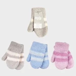 Babies Soft Touch Stripe Mitten