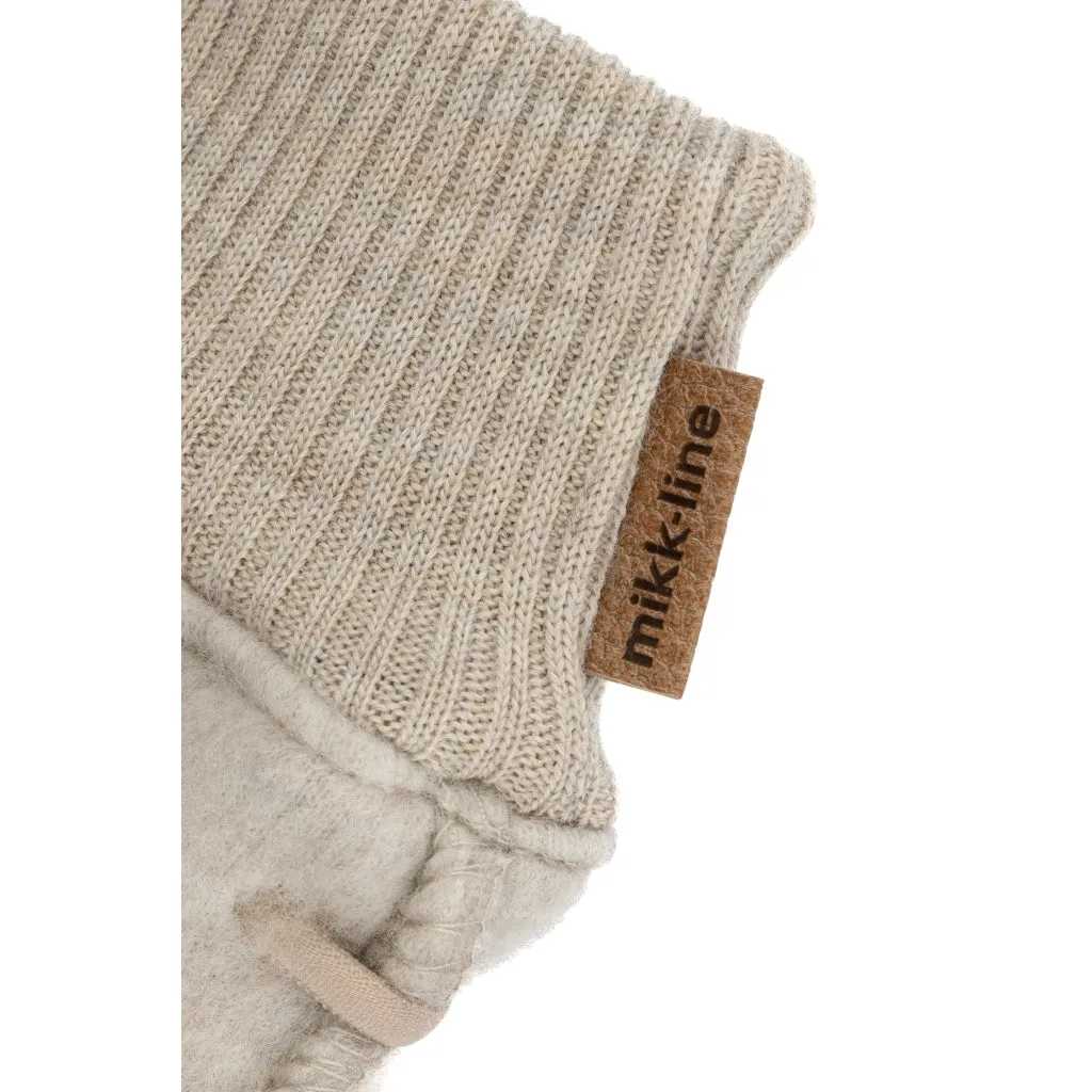 Baby Wool Mittens - Melange Offwhite