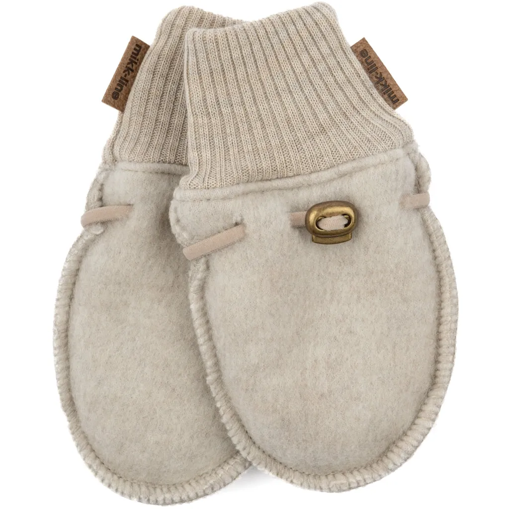 Baby Wool Mittens - Melange Offwhite