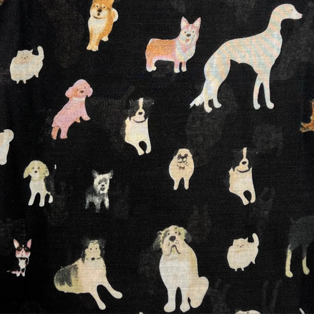 Black Dog Print Scarf