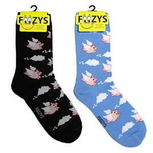 Black Flying Pigs Socks