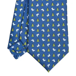 BLUE SARTORIAL HOLIDAY SILK TIE