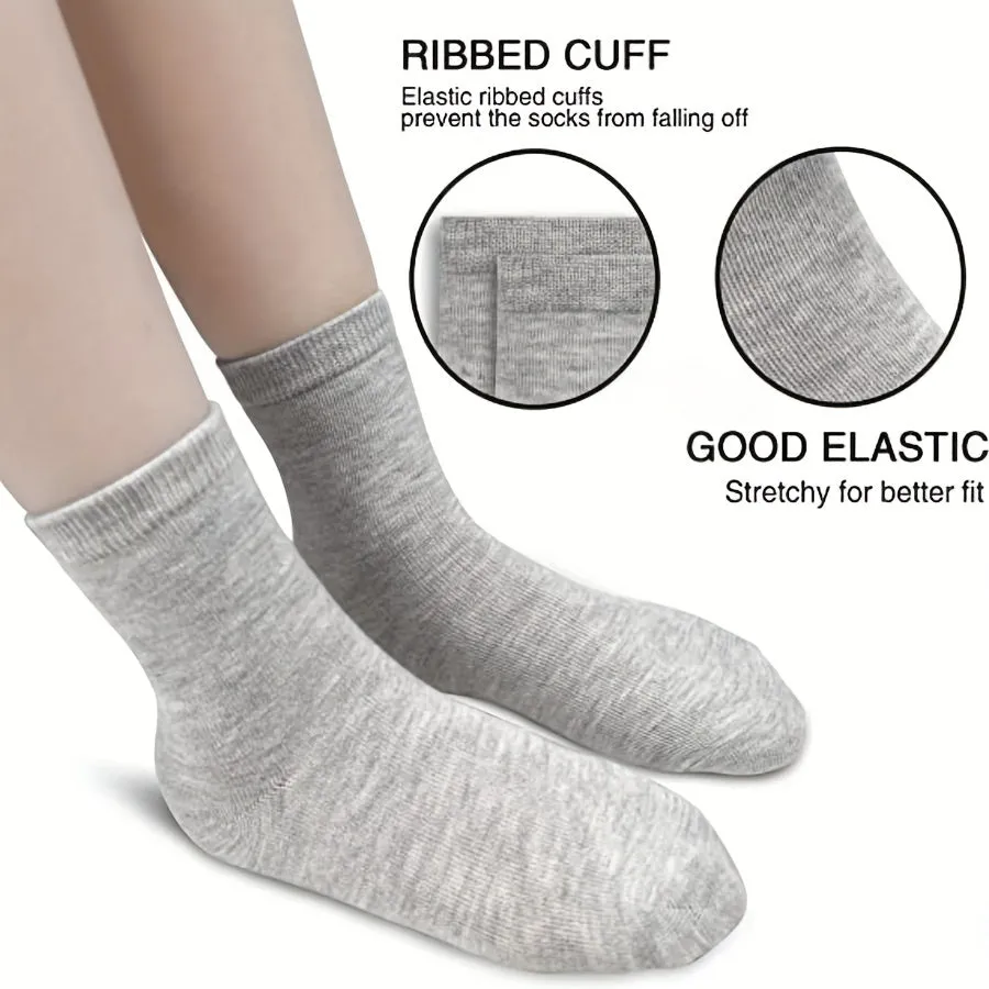 Boys' 15-Pair Crew Socks Bundle: Comfortable, Breathable, Durable & Easy-Care for All-Season