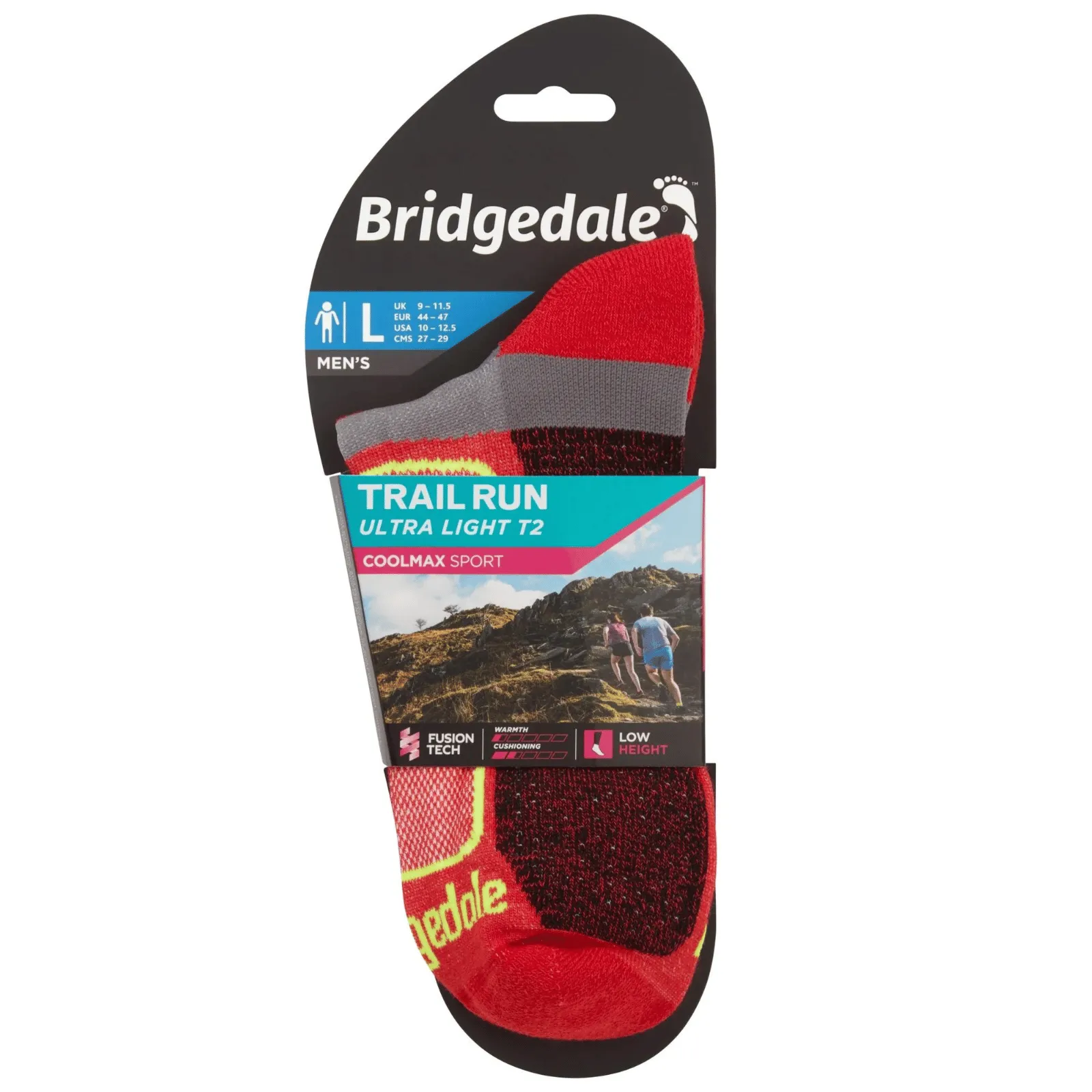 Bridgedale Mens Trail Run Ultralight T2 Coolmax Sport Low Socks