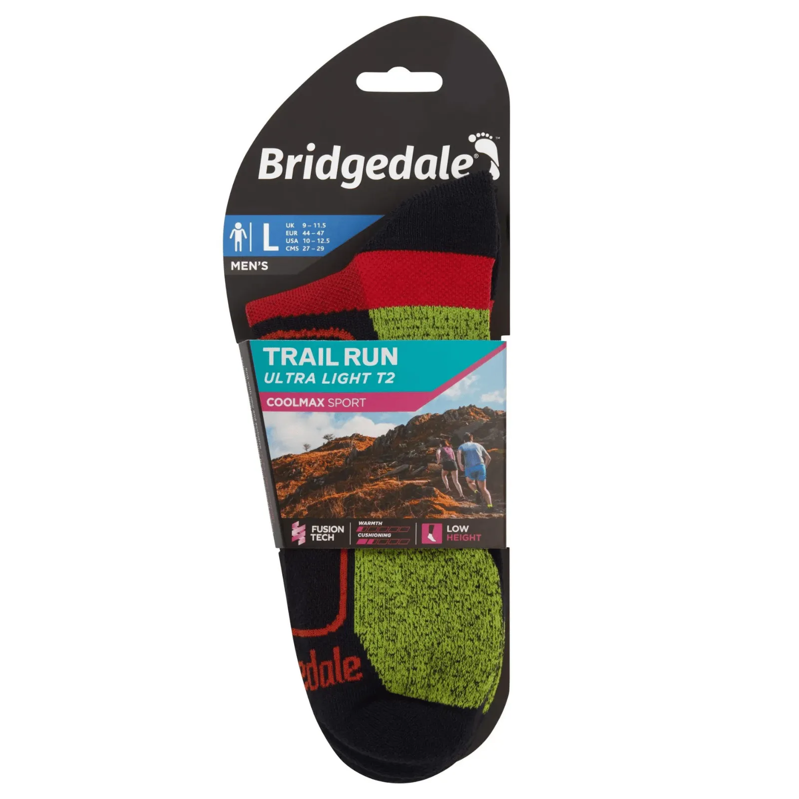 Bridgedale Mens Trail Run Ultralight T2 Coolmax Sport Low Socks