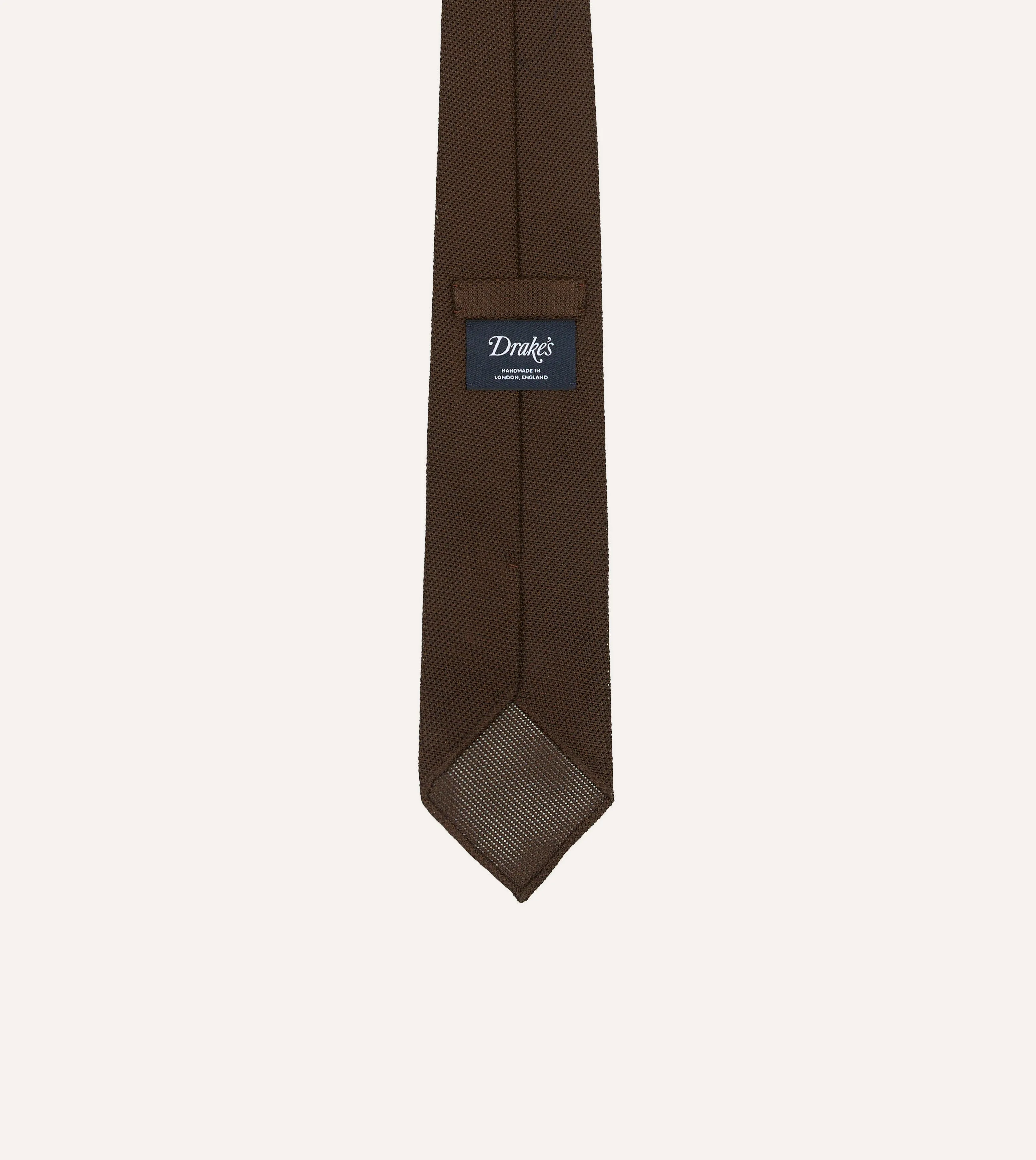 Brown Fine Woven Grenadine Silk Hand Rolled Tie