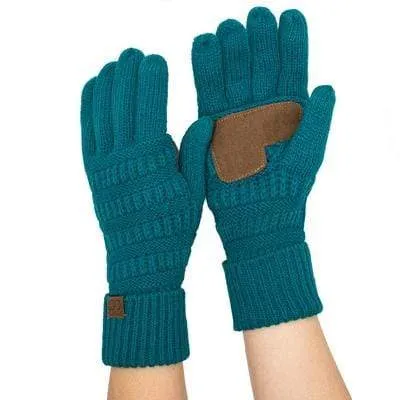 C.C G20 - Unisex Cable Knit Winter Warm Anti-Slip Touchscreen Texting Gloves