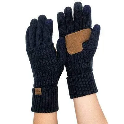 C.C G20 - Unisex Cable Knit Winter Warm Anti-Slip Touchscreen Texting Gloves