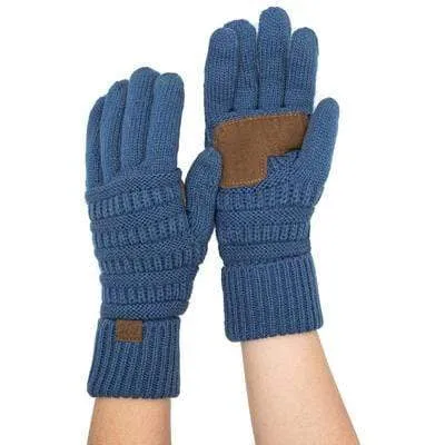 C.C G20 - Unisex Cable Knit Winter Warm Anti-Slip Touchscreen Texting Gloves