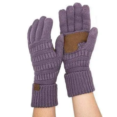 C.C G20 - Unisex Cable Knit Winter Warm Anti-Slip Touchscreen Texting Gloves