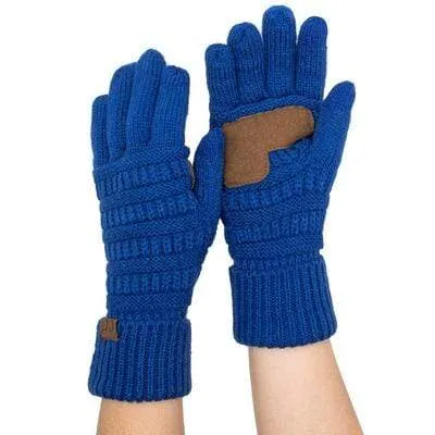 C.C G20 - Unisex Cable Knit Winter Warm Anti-Slip Touchscreen Texting Gloves