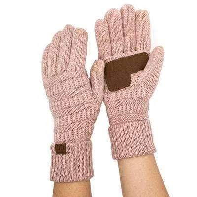 C.C G20 - Unisex Cable Knit Winter Warm Anti-Slip Touchscreen Texting Gloves