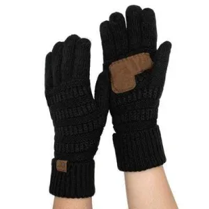 C.C G20 - Unisex Cable Knit Winter Warm Anti-Slip Touchscreen Texting Gloves