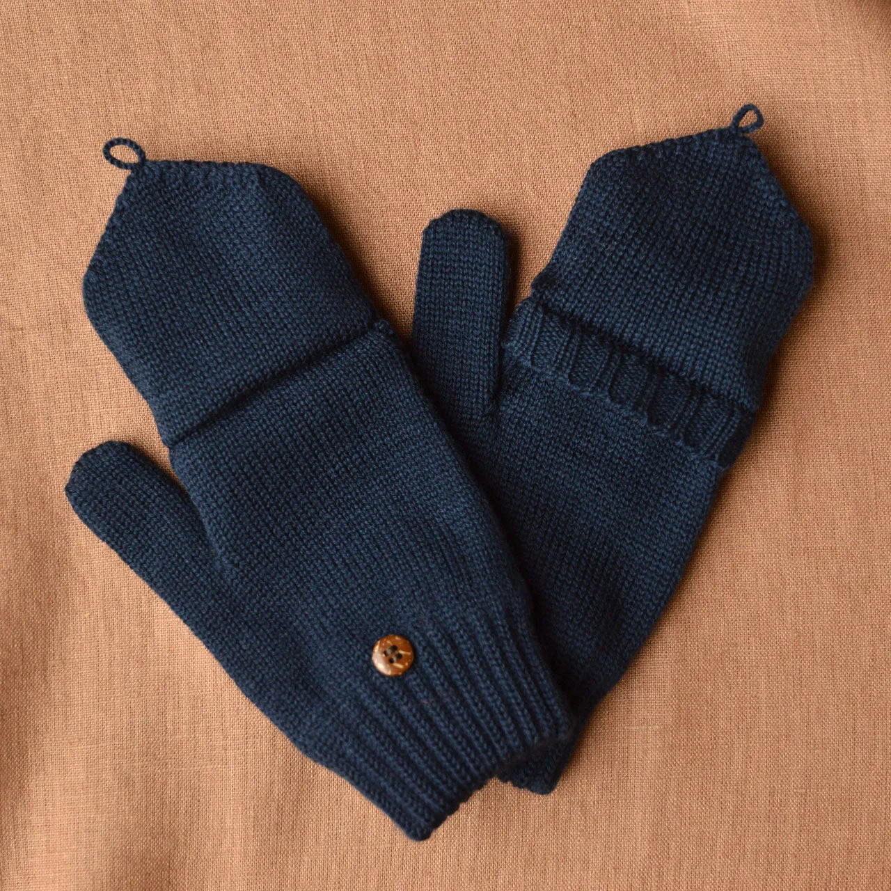 Child's Button Back Mittens - 100% Organic Merino Wool (3-8y) *Returning 2025