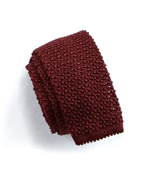 Classic Knit Silk Tie in Maroon