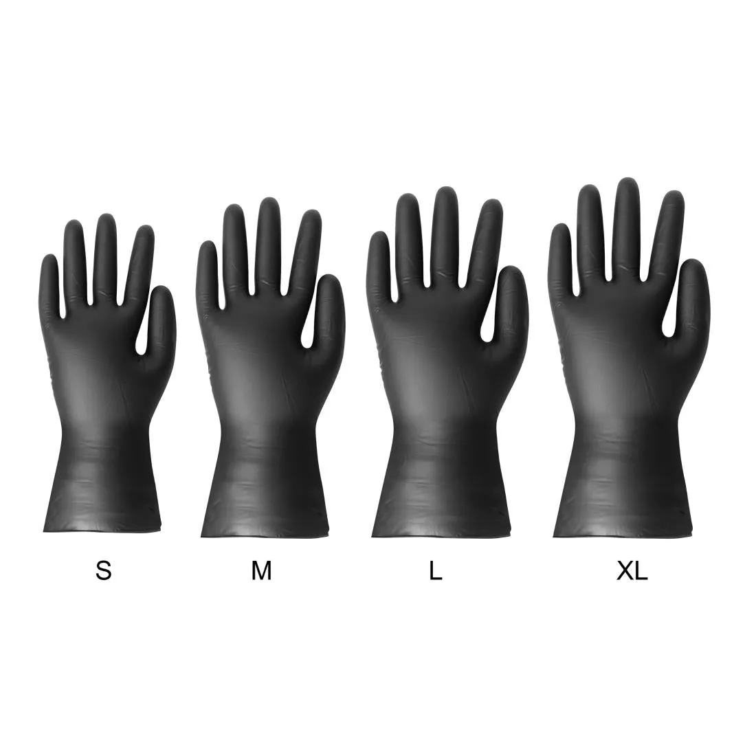 FJ748-XL Hygiplas Vinyl Black Powder Free Glove XL - pack 100