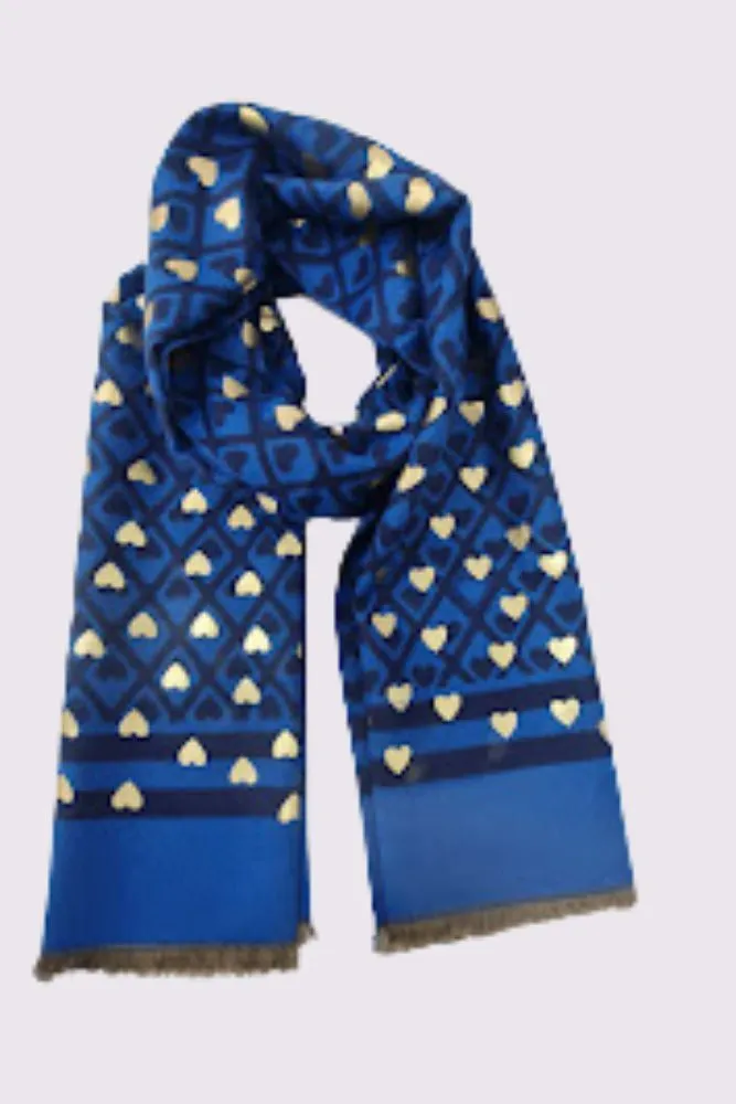 Foil Heart Pattern Soft Feel Scarves