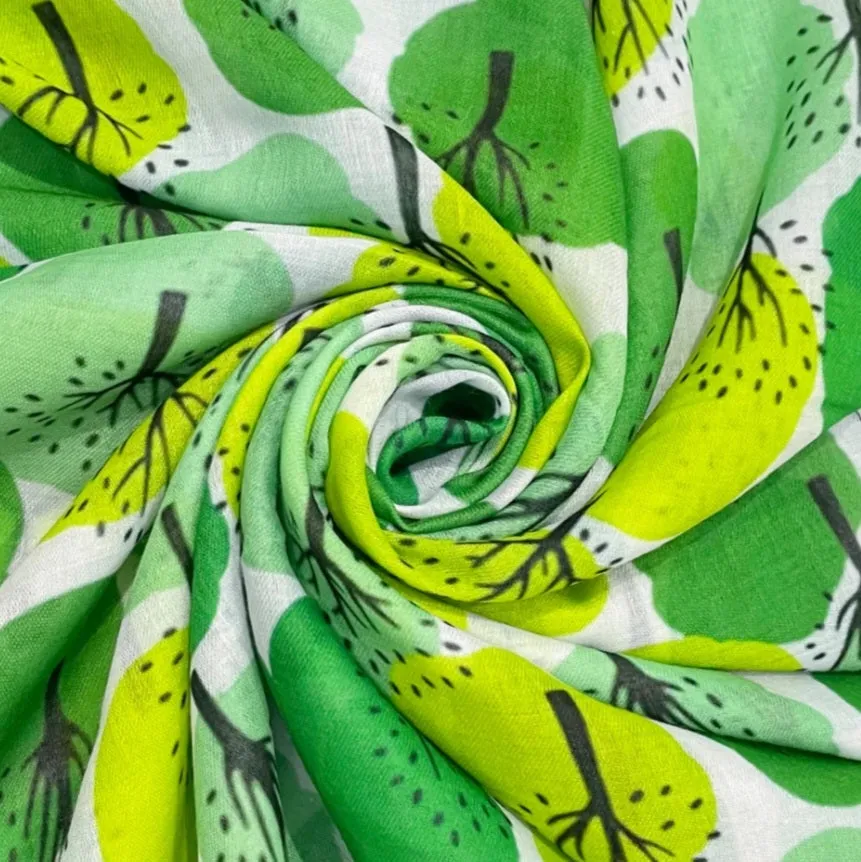 Green Abstract Tree Scarf