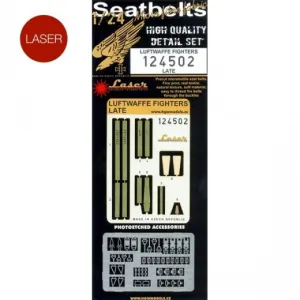 HGW 1/24 Luftwaffe Fighters (Late) - Seatbelts Laser Cut | 124502