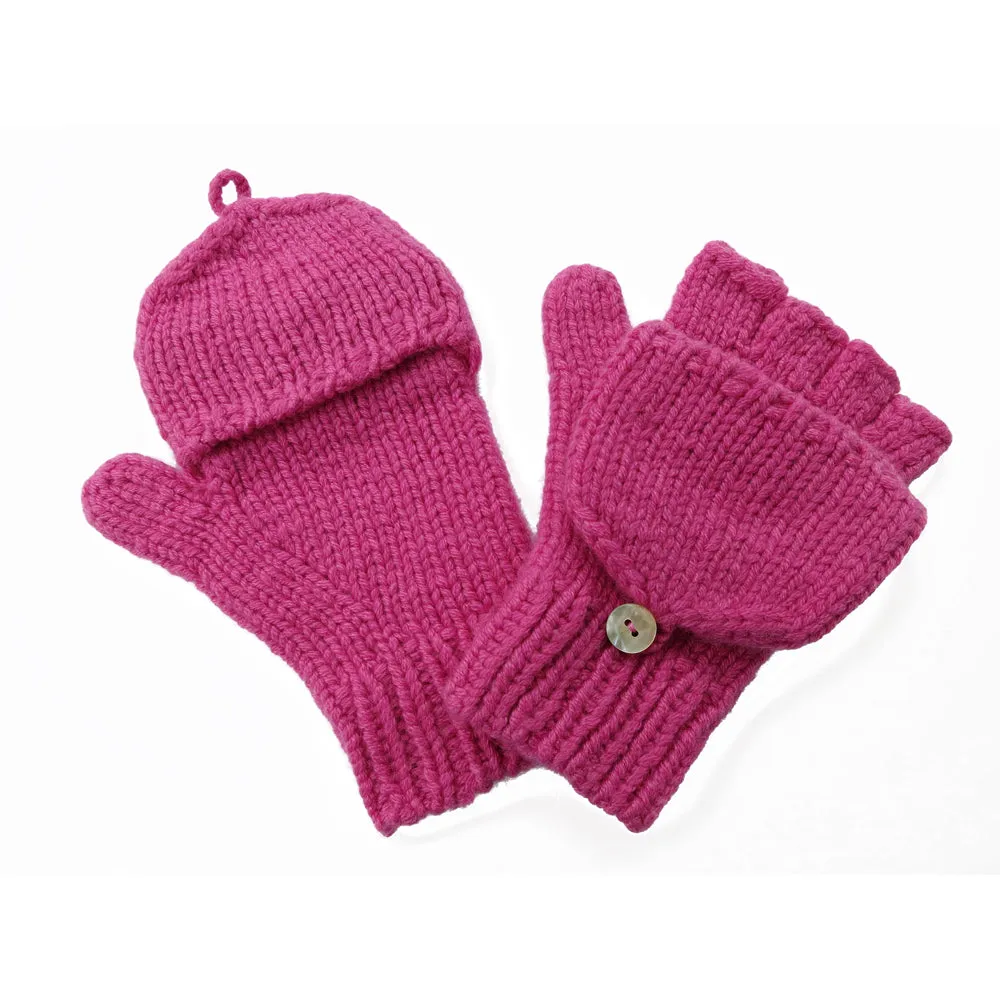 Kids Hand Knitted Cashmere Hobo Gloves