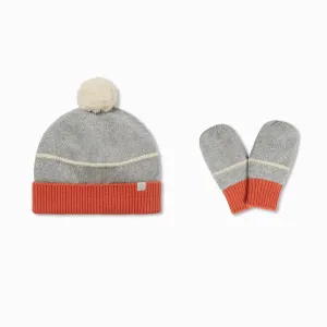 Knitted Beanie Hat & Mittens Set