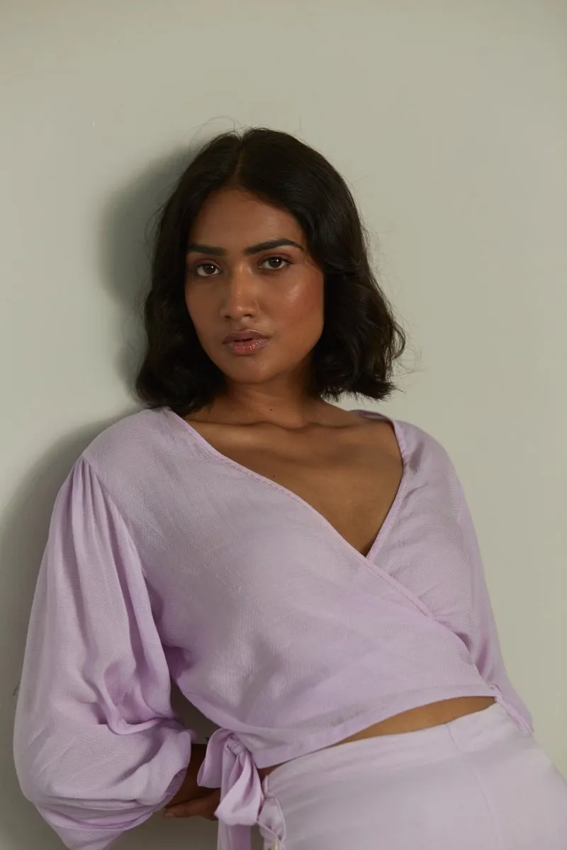 Languid Lavender Wrap Top | Womens Top