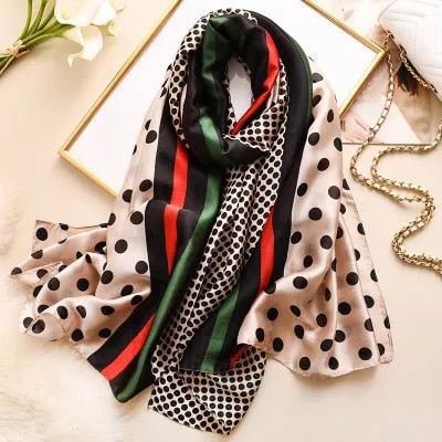 Luxury brand hijab summer women scarves soft long print silk scarves lady shawl