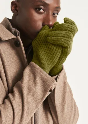 Mens Cashmere Gloves in Bayleaf Green