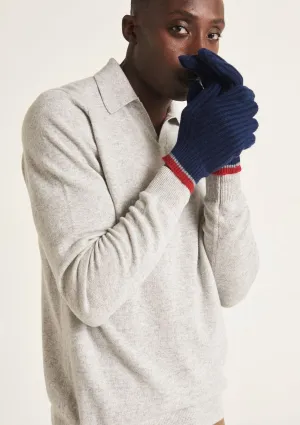 Mens Cashmere Gloves in Midnight Blue