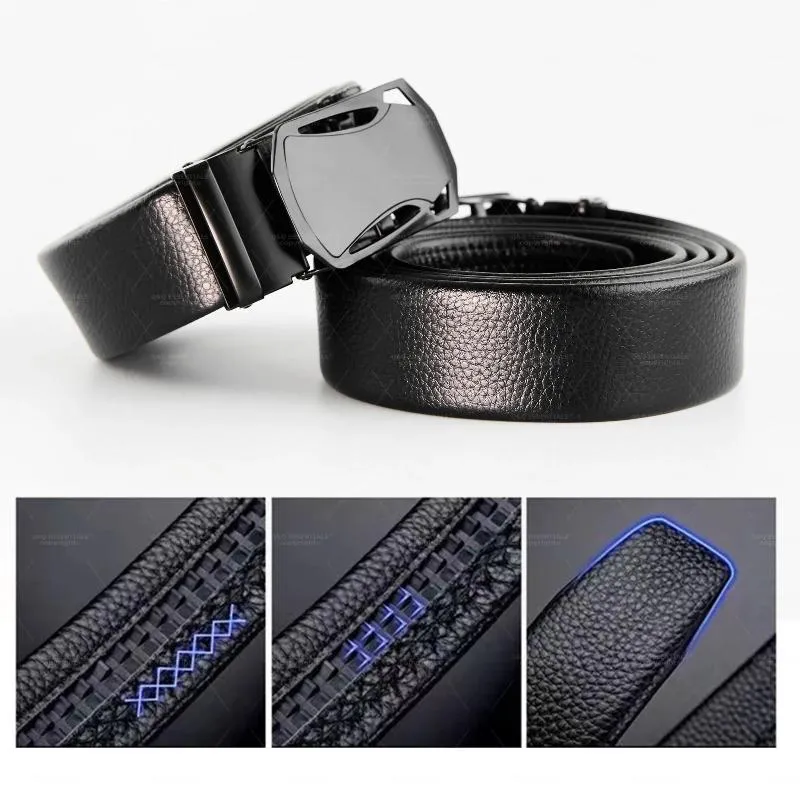 Men's Ratchet Belt with Premium Microfiber Leather - Adjustable with Unique Slide Buckle