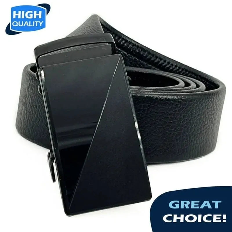 Men's Ratchet Belt with Premium Microfiber Leather - Adjustable with Unique Slide Buckle