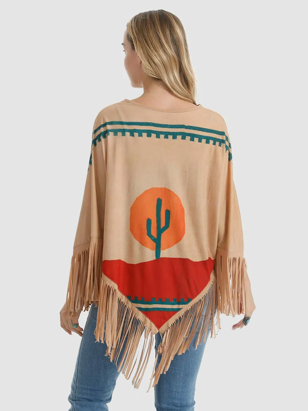 Montana West Cactus Fringe Poncho