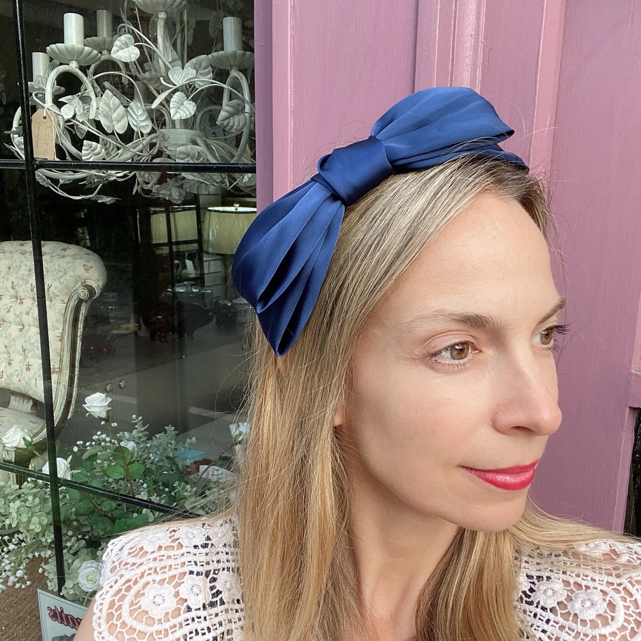 Navy Fascinator Navy Blue Bow Headband