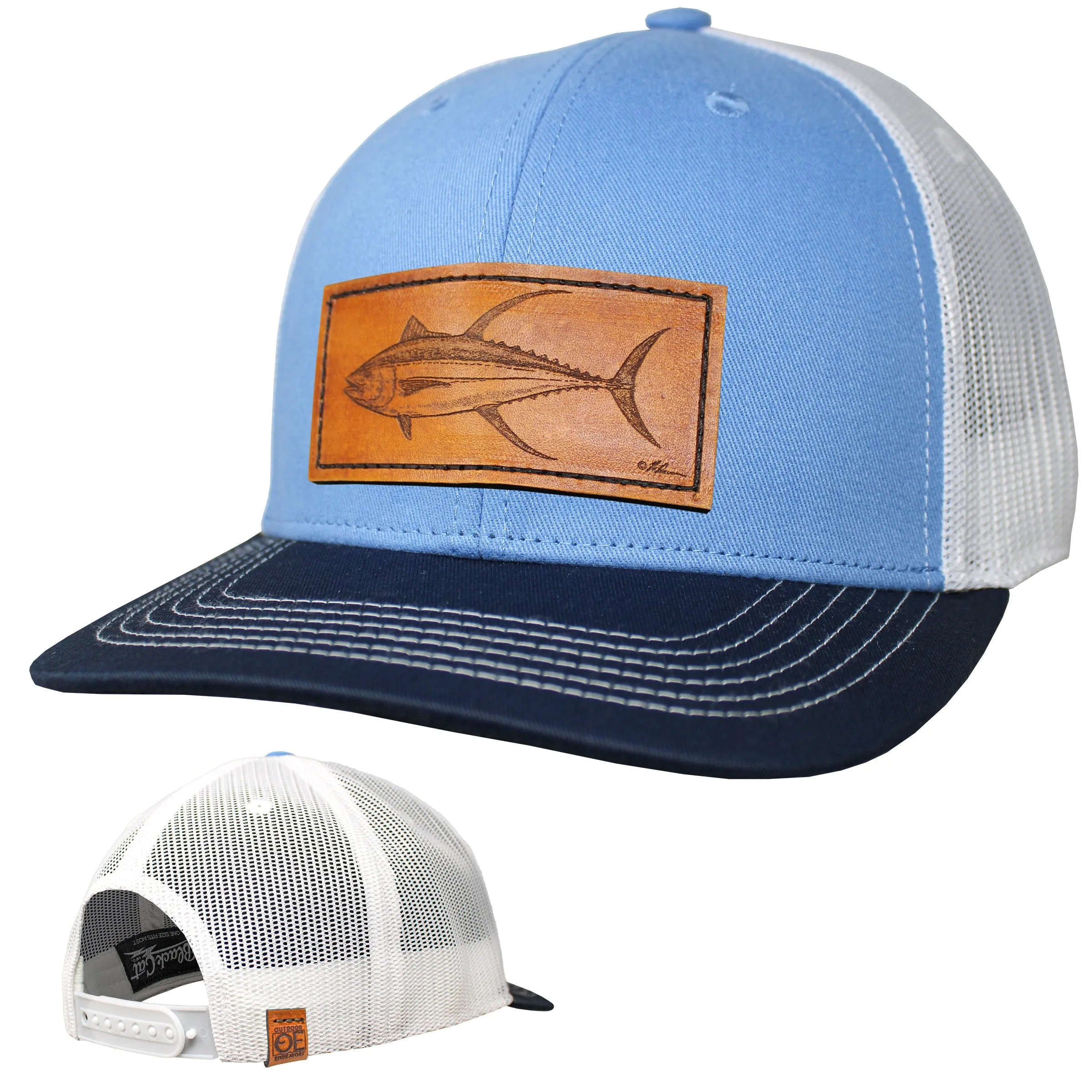 OE - Performance Trucker Hat - Yellowfin Tuna Leather Patch