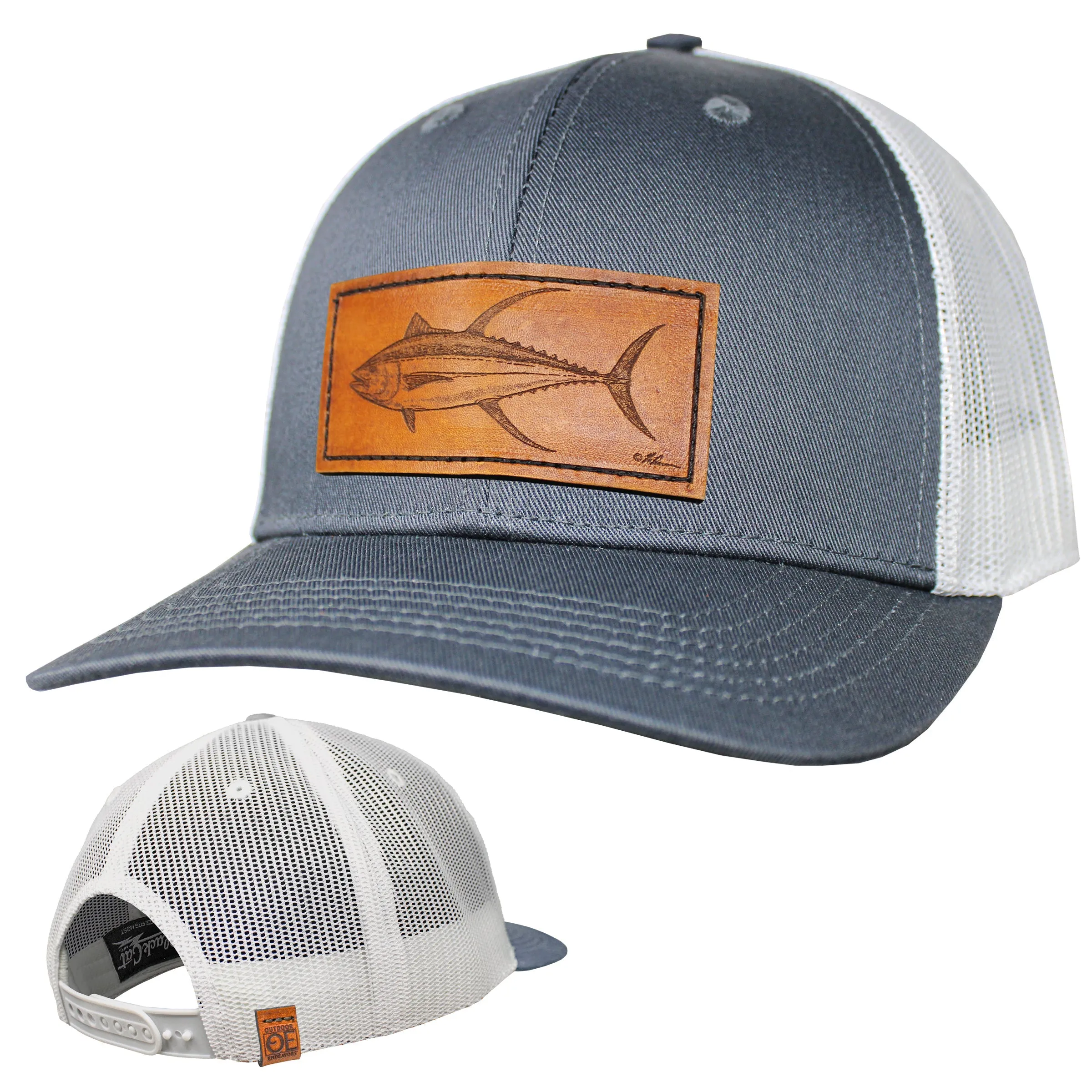 OE - Performance Trucker Hat - Yellowfin Tuna Leather Patch