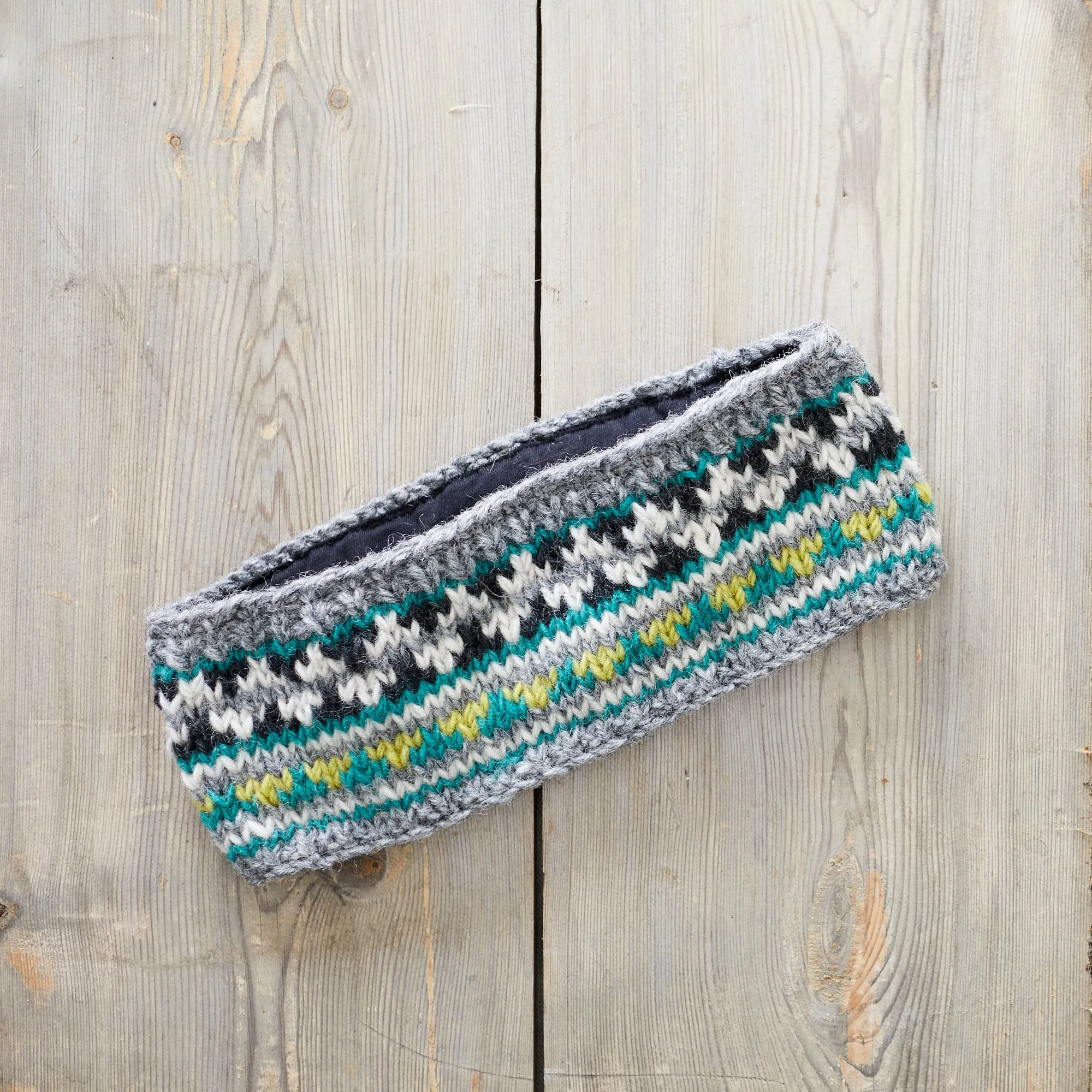 PESHA Fair Isle Knit Wool Lined Earwarmer Headband