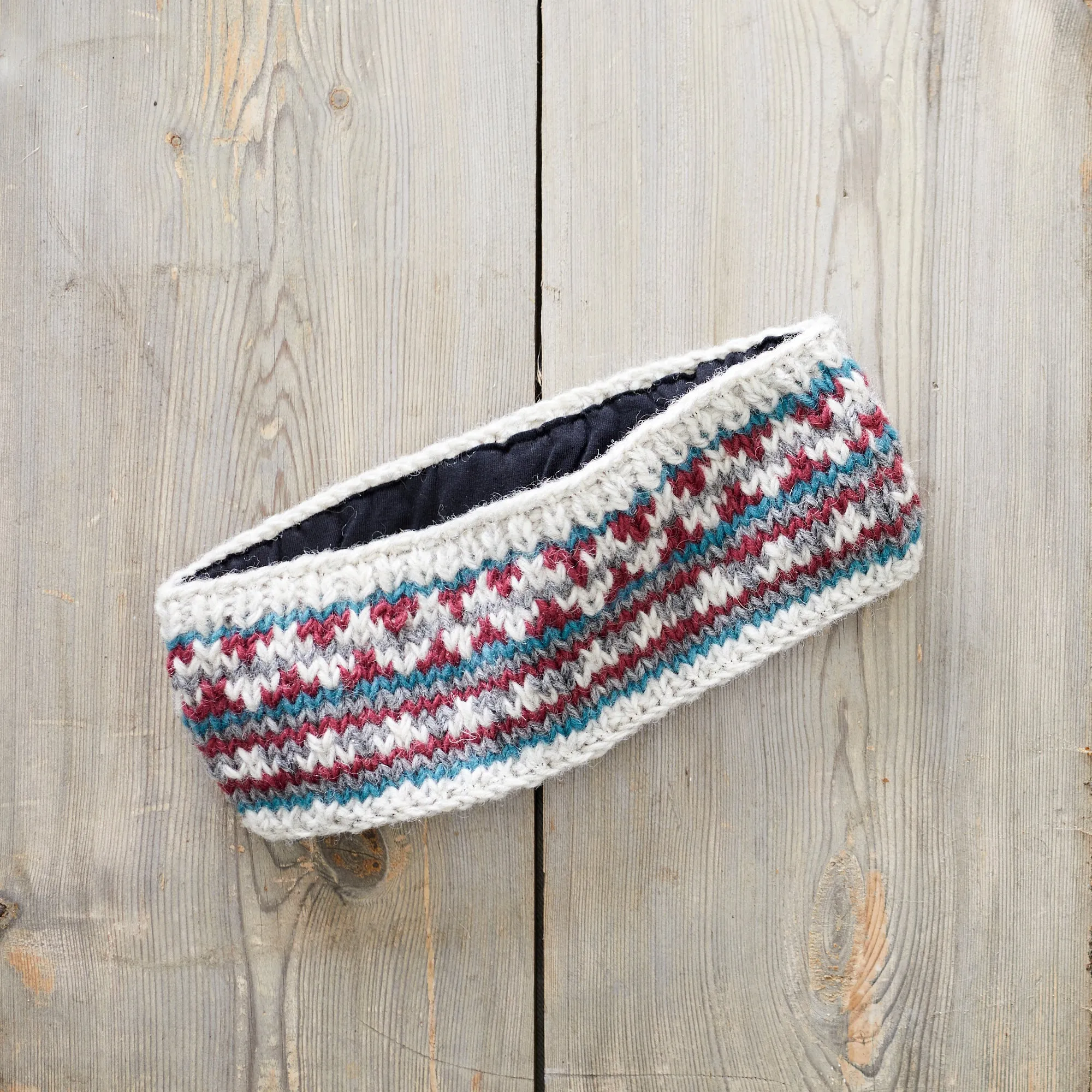 PESHA Fair Isle Knit Wool Lined Earwarmer Headband