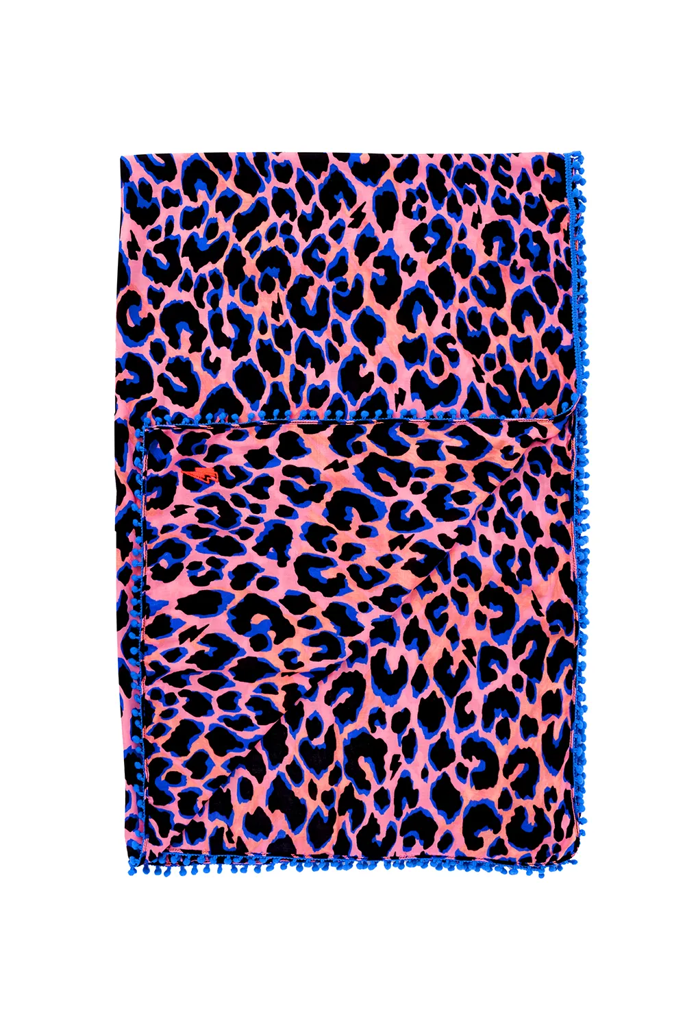 Pink with Blue and Black Shadow Leopard Charity Super Scarf