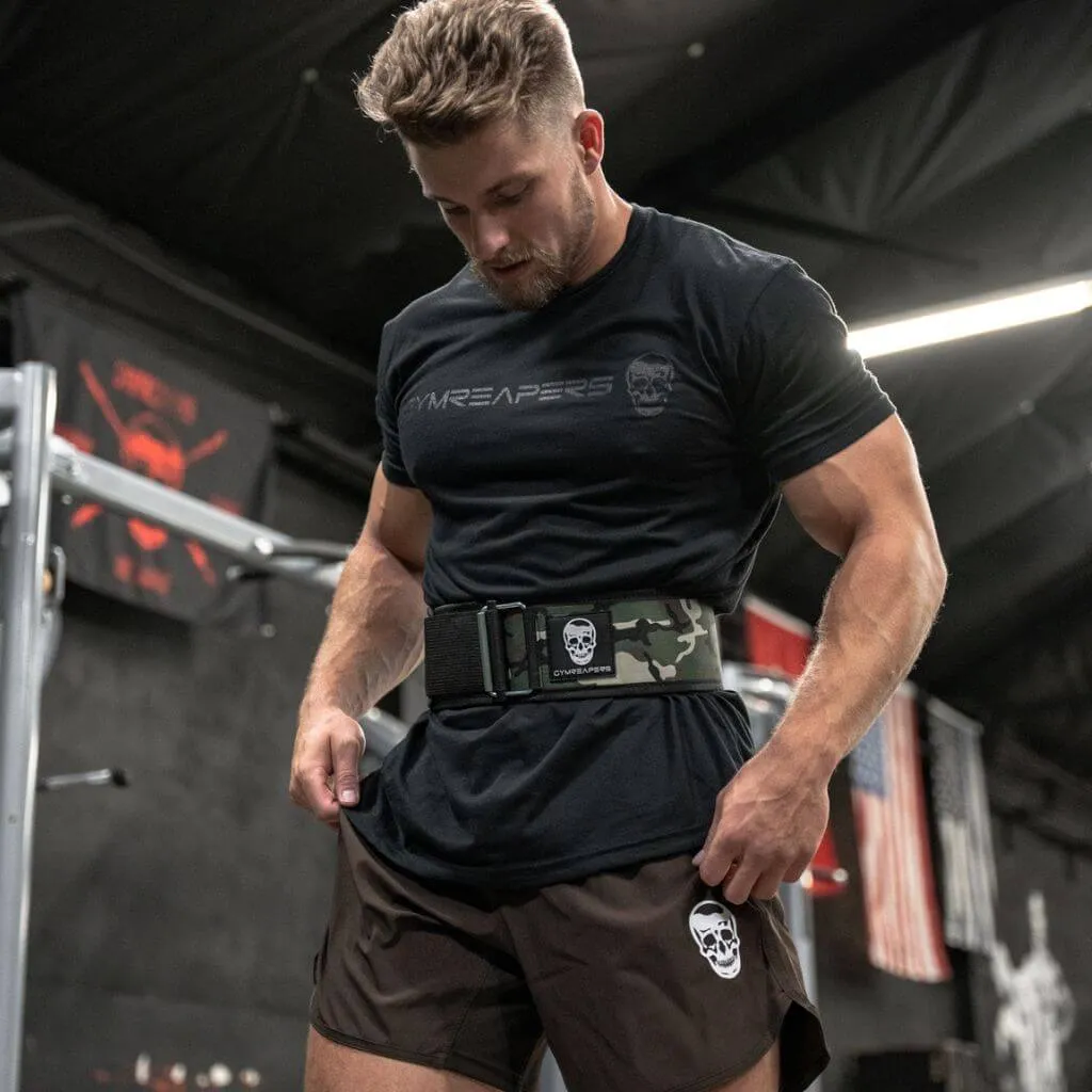 Quick Locking Weightlifting Belt | Premium Back Support - Midnight Camo