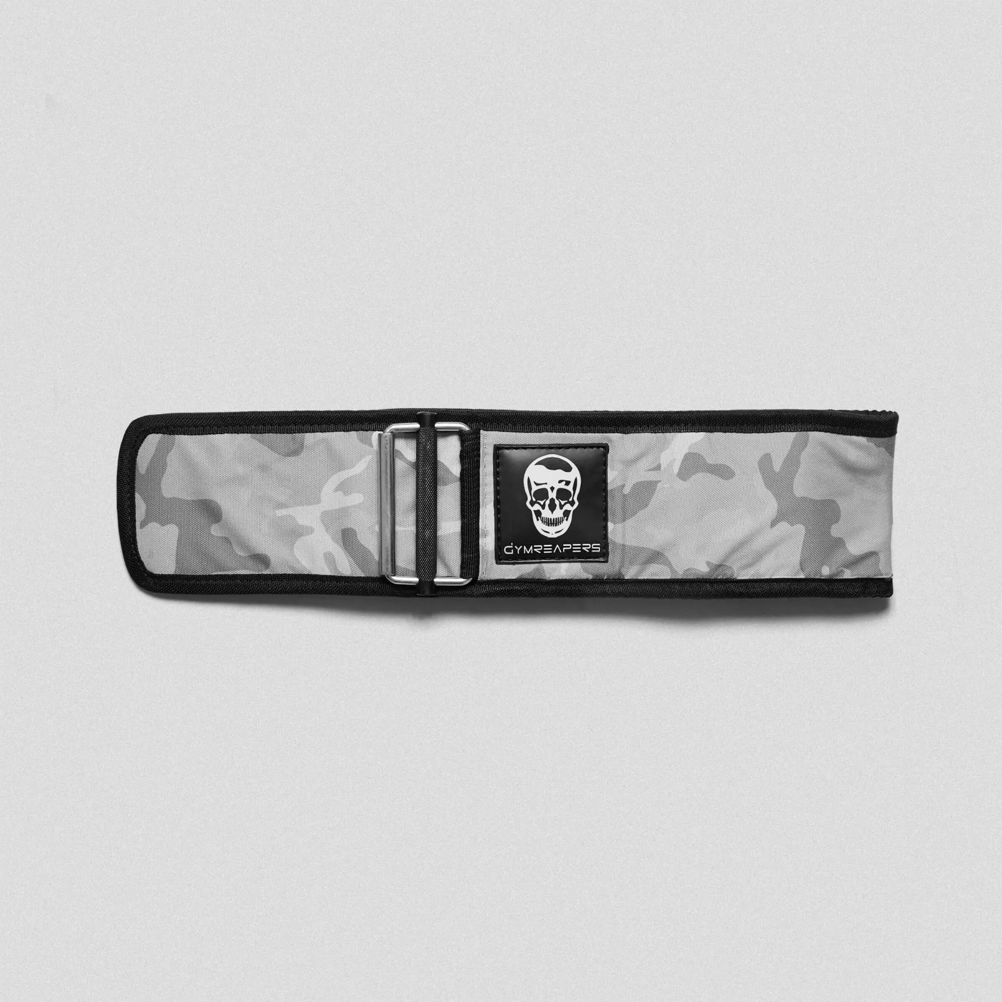 Quick Locking Weightlifting Belt | Premium Back Support - White Camo